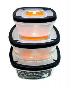3 Pc. Square Plastic Containers