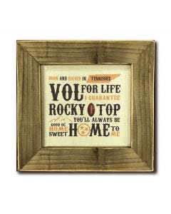 8 x 8 Burlap Print w/ Barnwood Frame - RT Poem