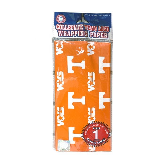 Flat Wrapping Paper - TN Vols - 3 Sheets